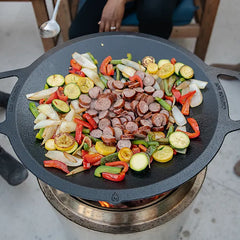 15" Fire Pit Cast Iron Wok Top + Hub | Fire Pit Cast Iron Cooking