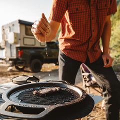 19.5" Fire Pit Cast Iron Grill Top + Hub | Cast Iron Cooking System