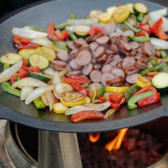 19.5" Fire Pit Cast Iron Wok Top + Hub | Fire Pit Cooking System