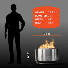 24-Inch Fire Pit — Smokeless Mid-Size