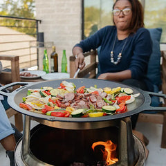 19.5" Fire Pit Cast Iron Wok Top + Hub | Fire Pit Cooking System