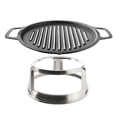 19.5" Fire Pit Cast Iron Grill Top + Hub | Cast Iron Cooking System